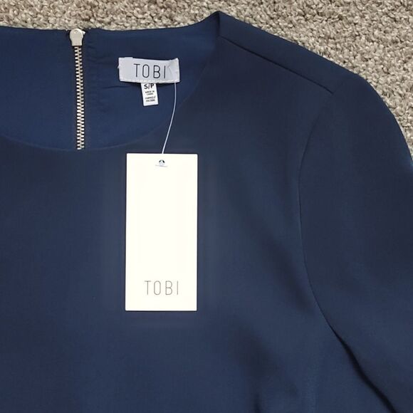 New With Tags Women's Size Small Tobi‎ Blue Lined Dress With Pockets - Picture 5 of 11